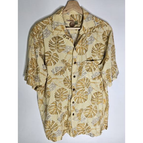 Caribbean Short Sleeve Shirt Button Relaxed Hawaiian Print Mens M Beach Vacation - Picture 1 of 5